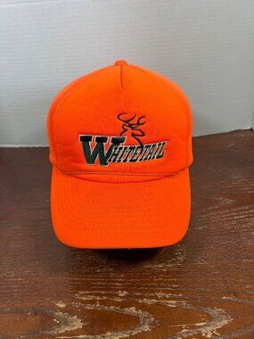 Vintage Whitetail Embroidered Snapback Cap Orange Hunting Hat X3